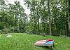 Enjoy a game of corn hole in the front yard.