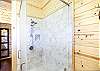 Master bathroom walk-in shower (also with soaking tub).