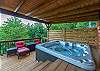 Steps leading to the luxurious hot tub