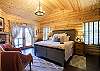 Master suite with full bathroom, fireplace and doors to deck.