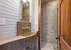 Downstairs bathroom with walk-in shower.