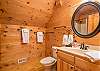 Full hall bath on upper level (shower/tub combo).