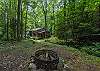 Fire pit with view of cottage