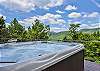 Hot tub on lower level deck.