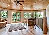 Upper level den with game table-