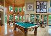 Pool table and dining area