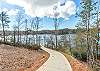 Steep, partially paved path leading down to the lake