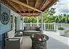 Patio seating & fire table on the second deck