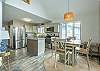 Sleek kitchen & dining area w/seating for 4