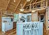 Island seating for 2 in the kitchen