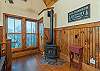 Cozy woodstove in the guest house living room