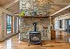 Classic steel natural gas fireplace