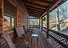 Seating area w/hammock on the covered front porch