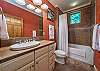 Main level hall bath w/shower & tub combo