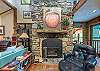 Wood-burning fireplace in the living room