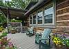 Additional open air patio seating by the front porch