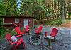 Gather around the outdoor fire pit w/seating for 5