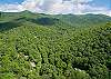Aerial of Montreat and surrounding mountains.