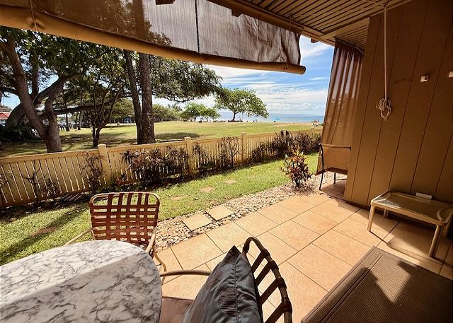 View from lanai to park and ocean