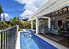 The pool is more soak and dip pool with Hot tub.