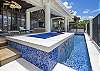 Entrance to the pool with mosaic tles