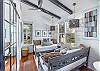 2 twin day beds with attached 1/2 bath and kidsized living room