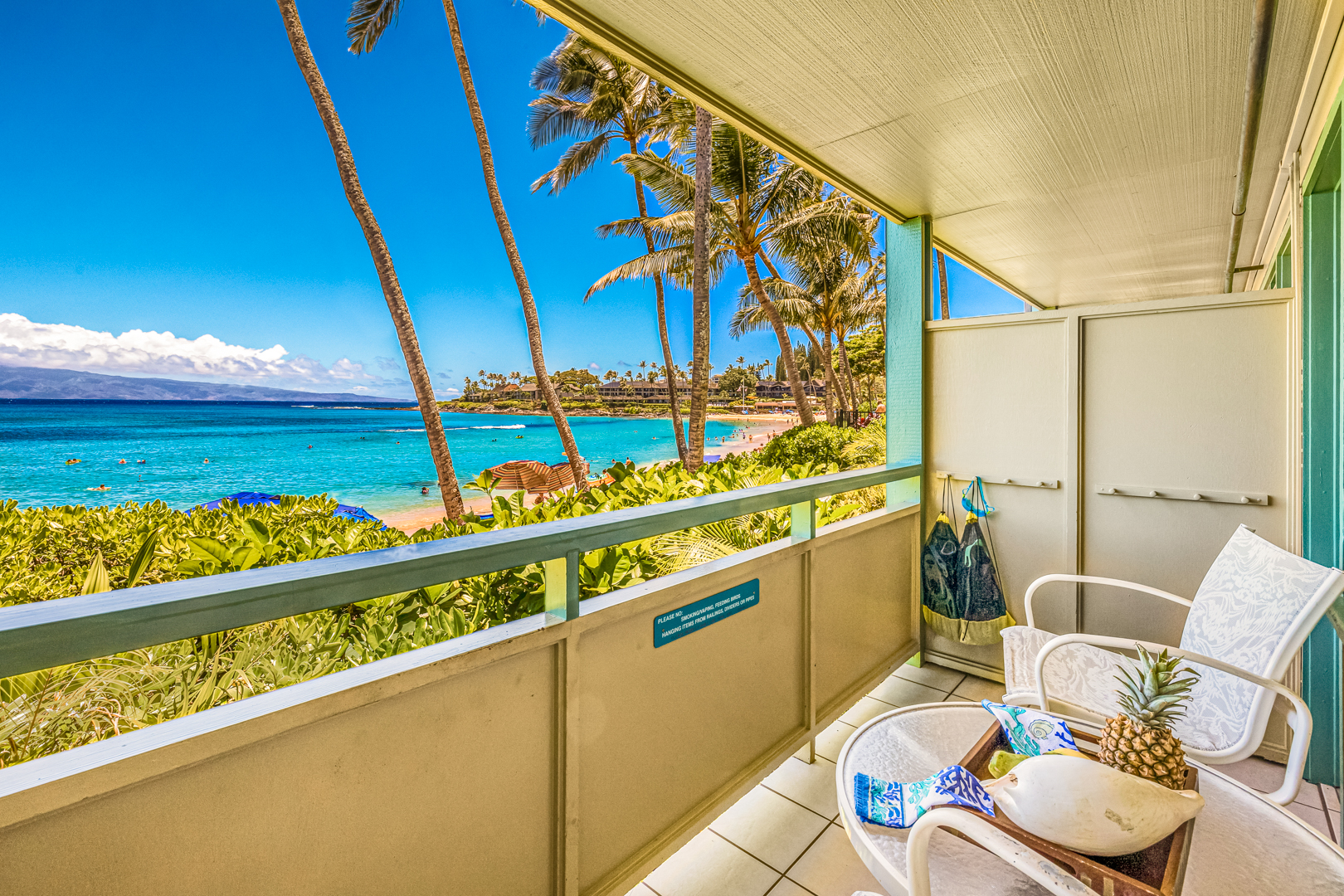 Swaying palms, soft golden sand & tranquil ocean just off the la
