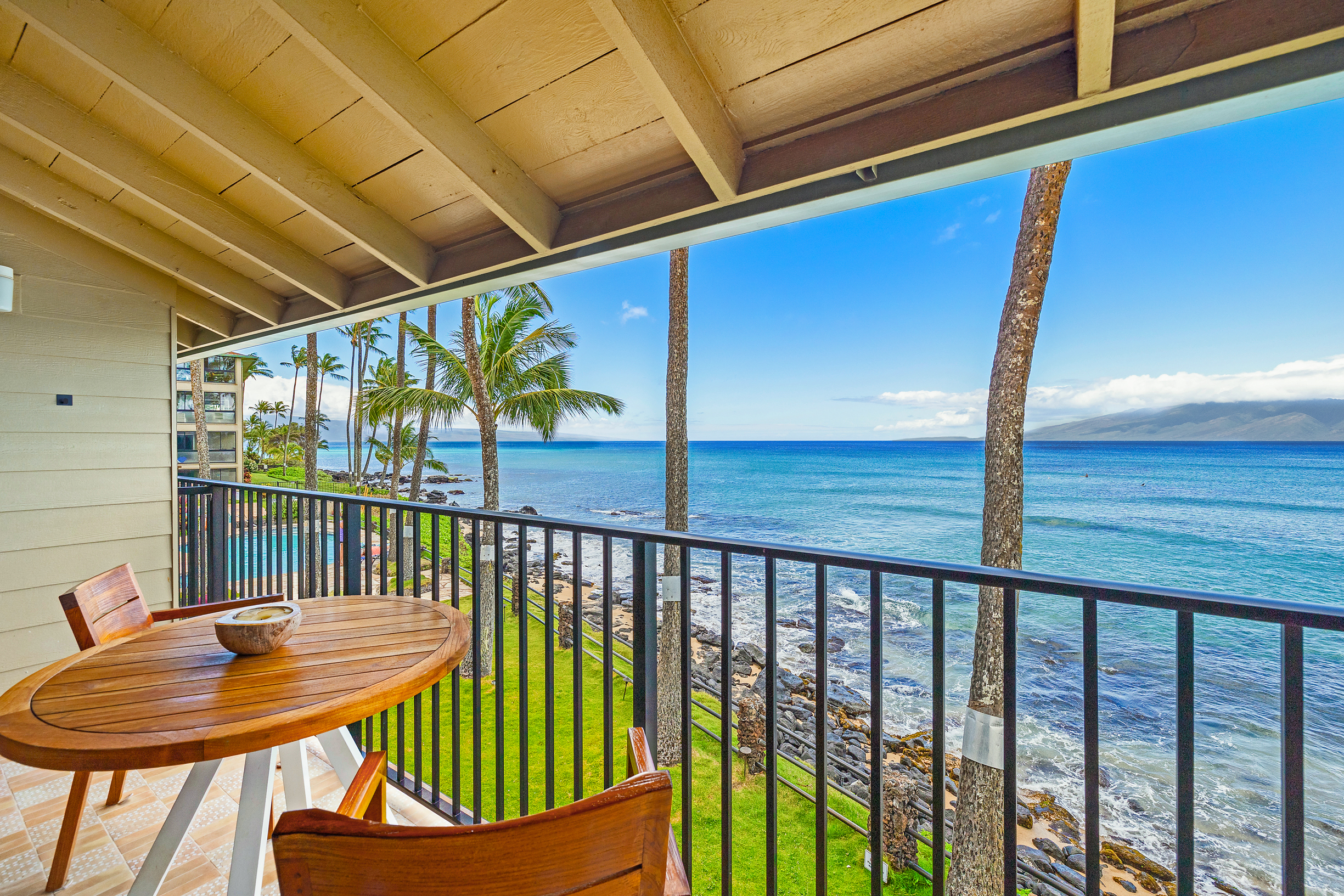 Private lanai with ocean view