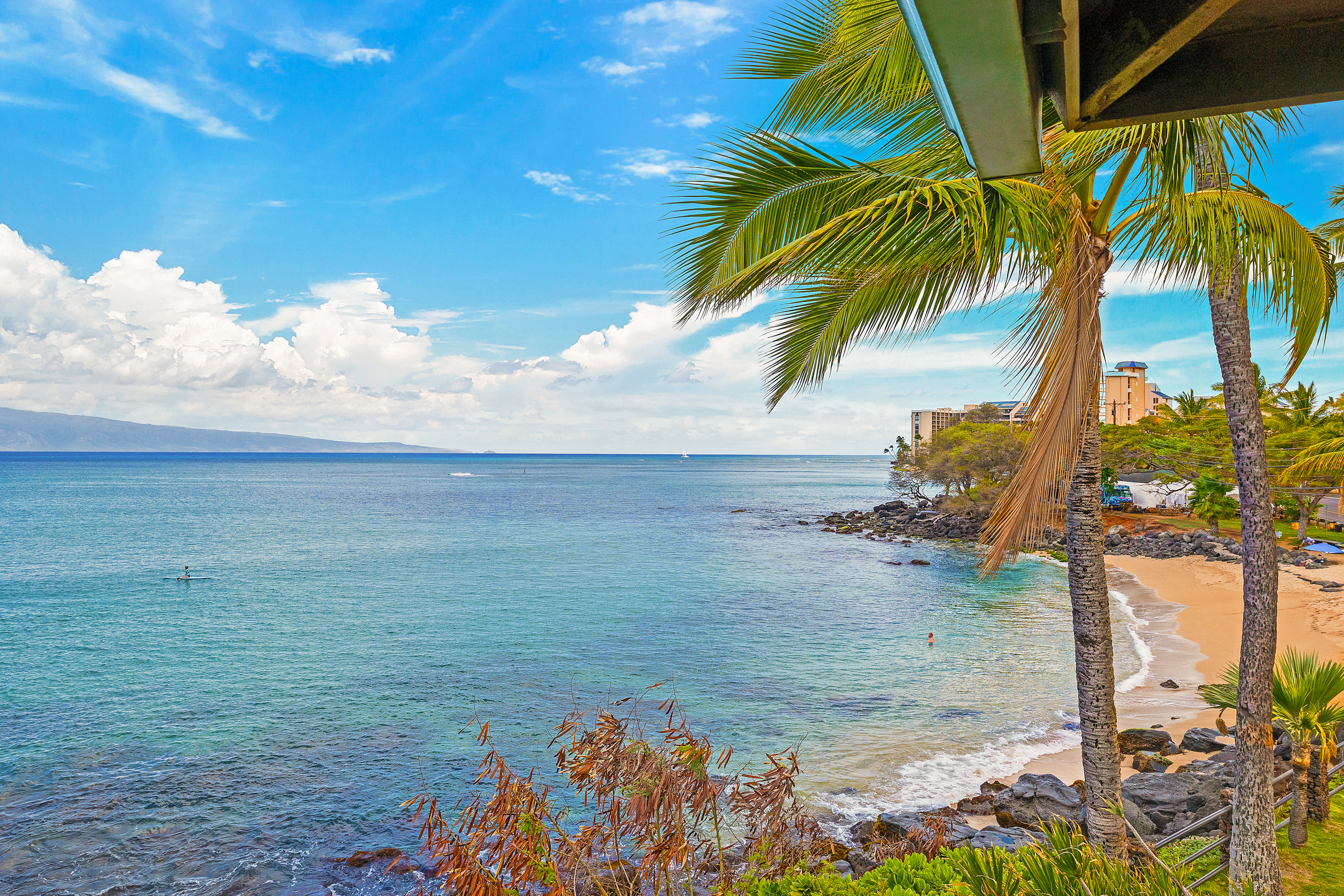 Our favorite small beach is just to the right of our balcony! 