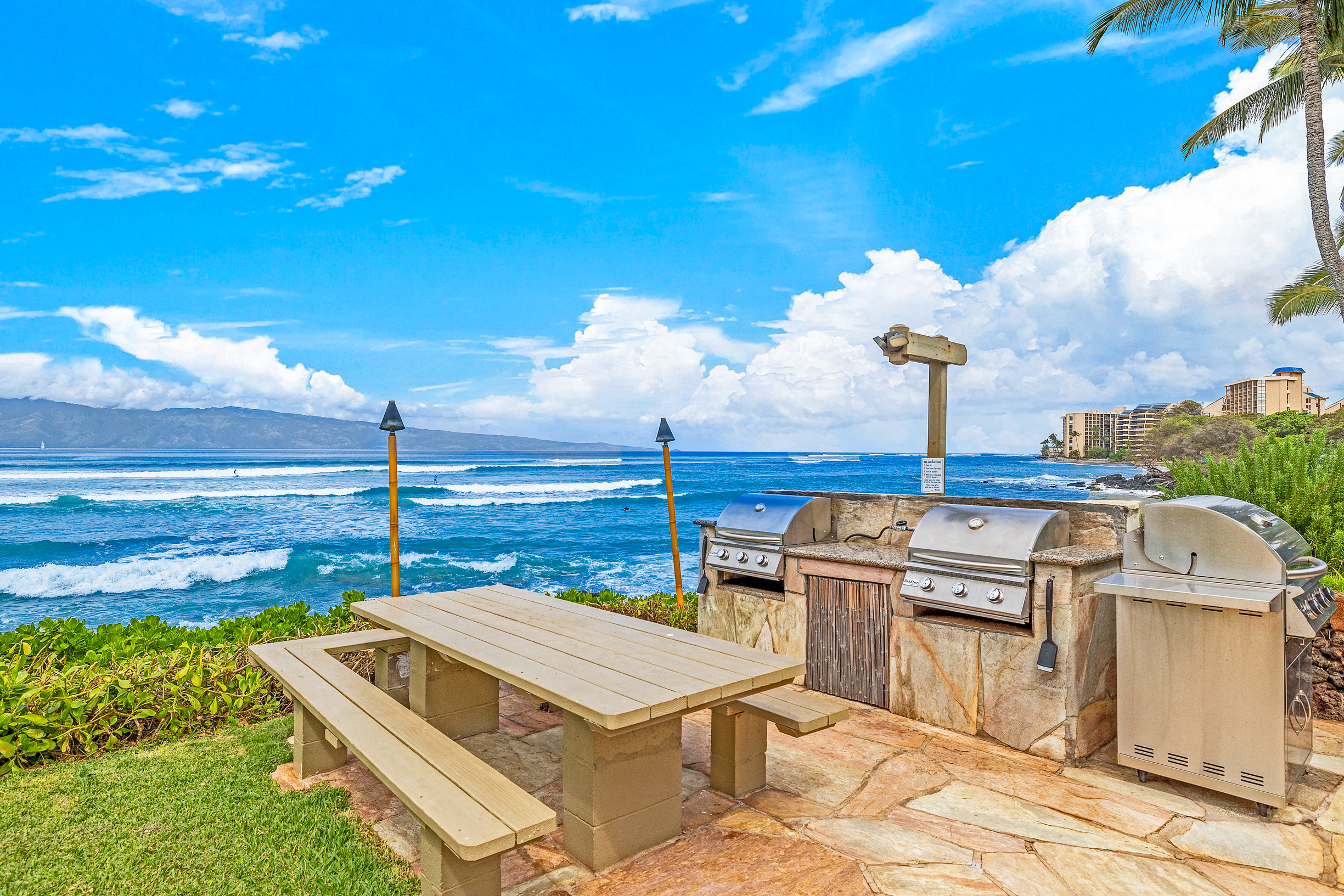The only way to grill is with an ocean view and tropical breeze. 