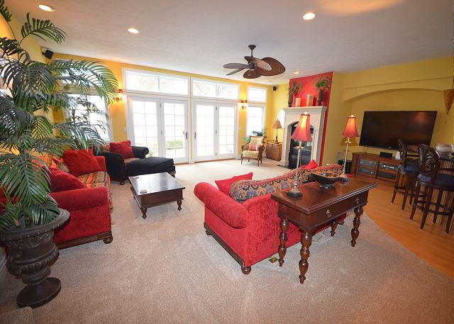 Living room overlooking Grand Traverse Bay
