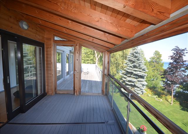 Bed slides out to the porch. Really.