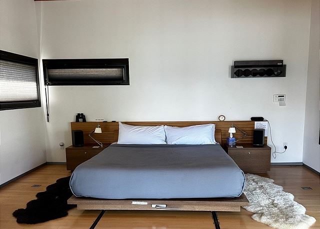 Bedroom with King size bed.