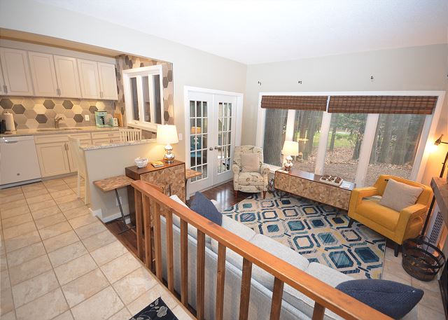 Kitchen and living area.