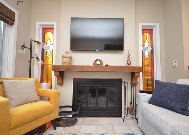 Wood-burning fireplace