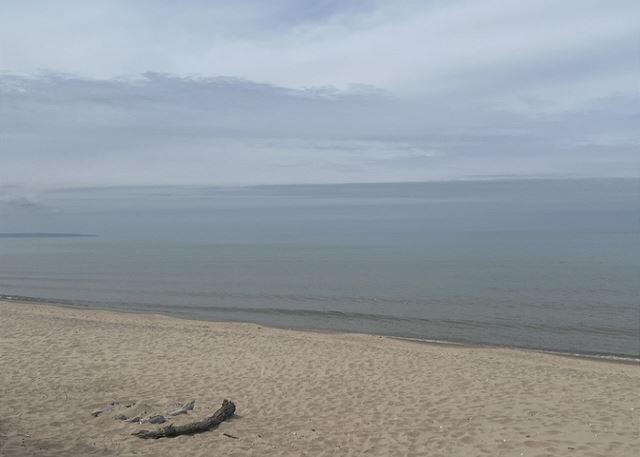 Lake Michigan about a 5 min walk from the house 