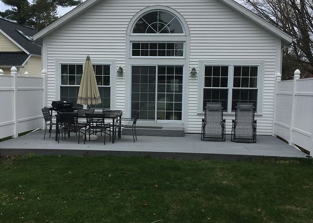Patio and back yard.