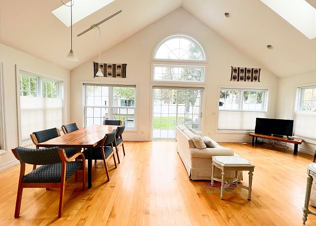 Dining area and living space. 
