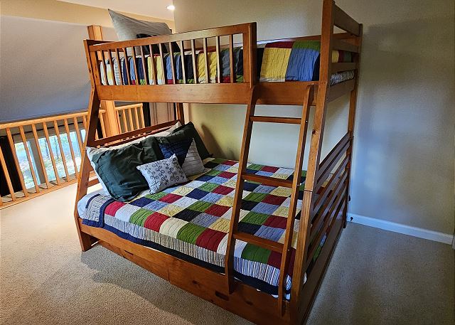 Loft with twin-over-full bunk beds