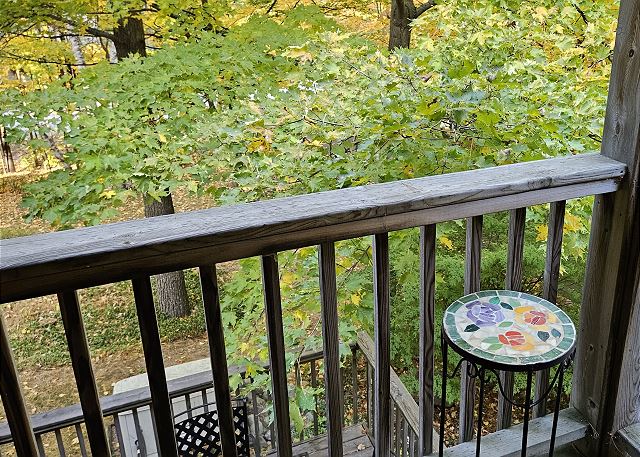 Balcony off of upstairs queen bedroom