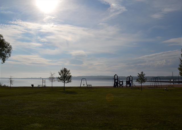 Early morning at the city park. Right across the alley.