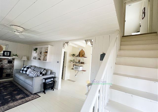 Stairs to upper level. 