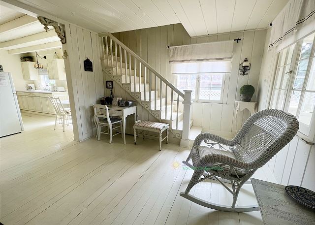 Stairs to upper level. 