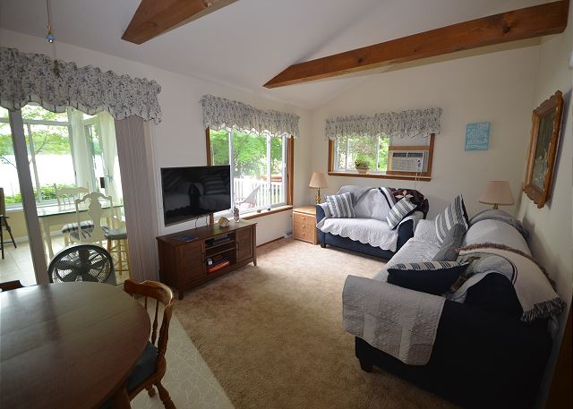 WiFi, smart TV, DVD player, Window A/C, smoke alarms.
