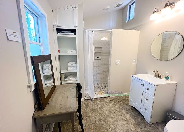 Guest house bathroom. 