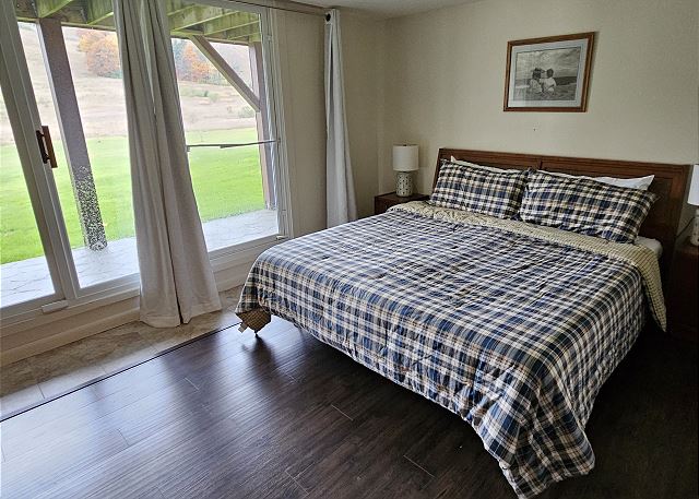 Lower-level bedroom with king bed walk-out