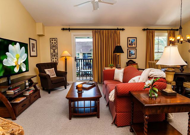 1 BR w/ balcony & water views-kitchen-W/D-sofa sleeper-community pool-hot tub