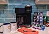 Full coffee station ready for your morning cup of coffee just the way you like it.