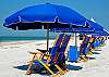 Chairs and Umbrellas for Rent on the Beach