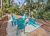 Sitting area by lagoon